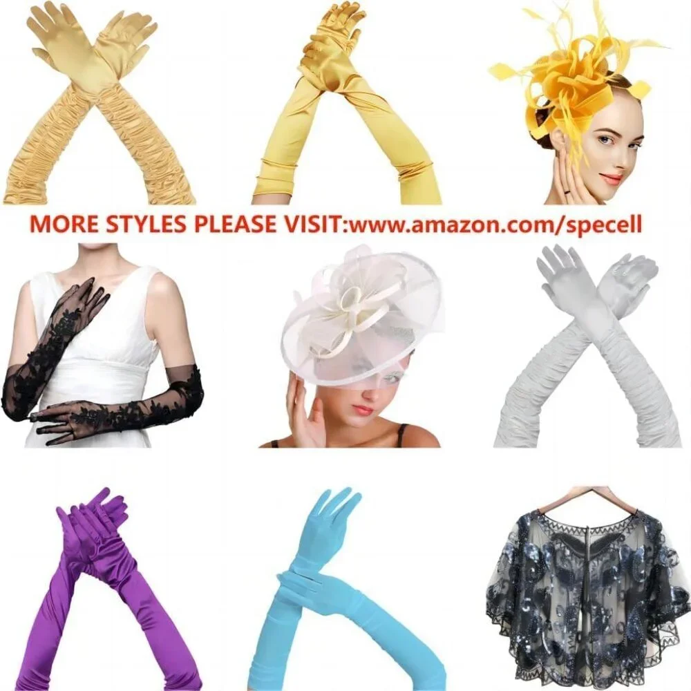 Women's A-Mesh-‌Red Rhinestone Sparkly Elbow Length Gloves Halloween Costumes